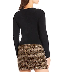 Gianni Bini Lace Detail V-Neck Long Sleeve Sweater Cardigan