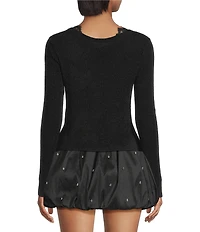 Gianni Bini Lace Detail V-Neck Long Sleeve Sweater Cardigan