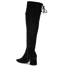 Gianni Bini Laredo Stretch Fabric Over-the-Knee Block Heel Boots