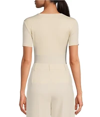 Gianni Bini Layla Short Sleeve Crew Neck Coordinating Bodysuit