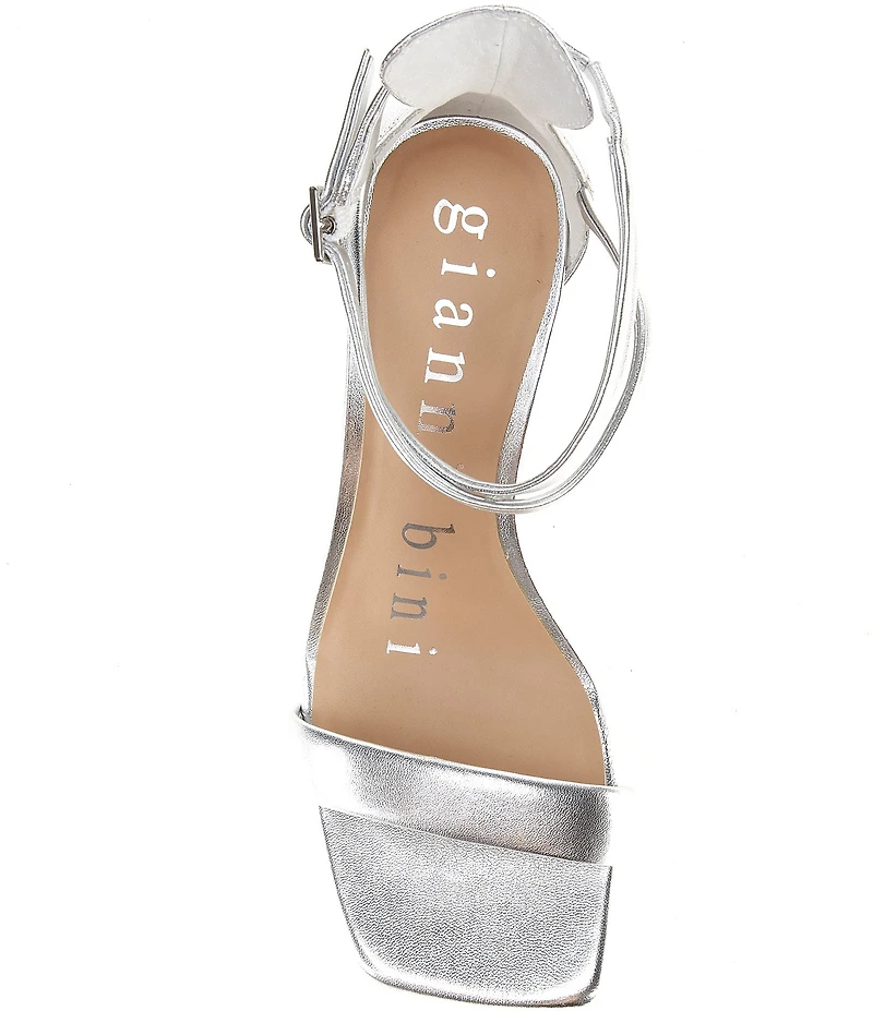 Gianni Bini Layney Metallic Leather Square Toe Strappy Dress Sandals