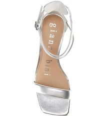 Gianni Bini Layney Metallic Leather Square Toe Strappy Dress Sandals
