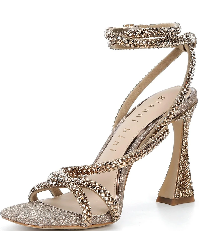 Gianni Bini Lelani Rhinestone Ankle Wrap Strappy Dress Sandals