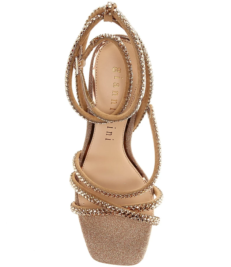 Gianni Bini Lelani Rhinestone Ankle Wrap Strappy Dress Sandals