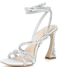 Gianni Bini Lelani Rhinestone Ankle Wrap Strappy Dress Sandals