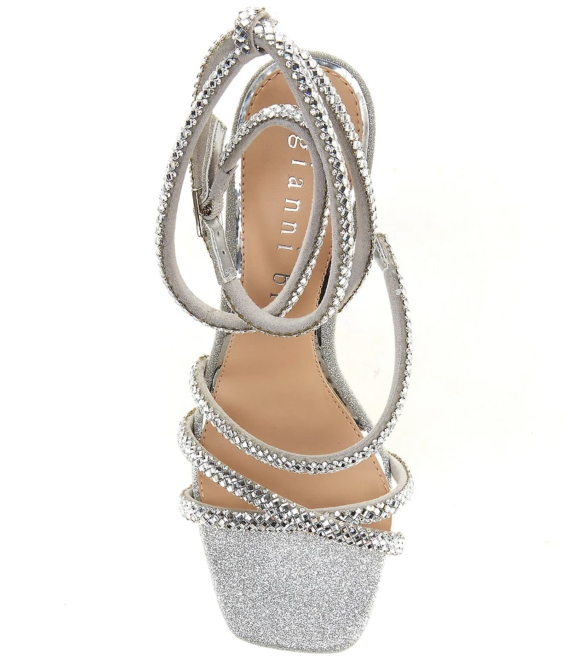 Gianni Bini Lelani Rhinestone Ankle Wrap Strappy Dress Sandals