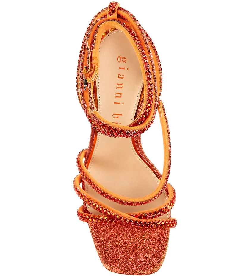 Gianni Bini Lelani Rhinestone Ankle Wrap Strappy Dress Sandals