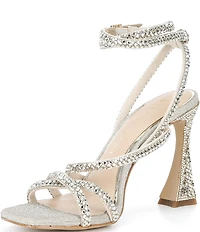 Gianni Bini Lelani Rhinestone Ankle Wrap Strappy Dress Sandals
