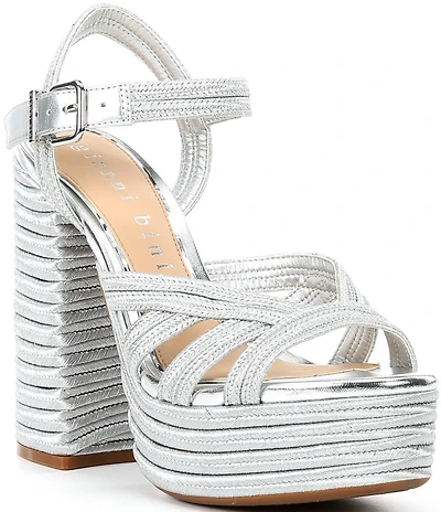 Gianni Bini Leon Metallic Jute Braided Platform Sandals