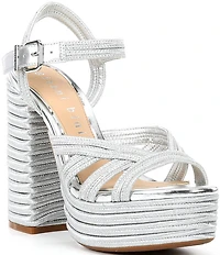 Gianni Bini Leon Metallic Jute Braided Platform Sandals