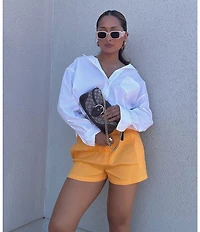 Gianni Bini Lila Flat Front Linen Shorts