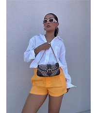 Gianni Bini Lila Flat Front Linen Shorts