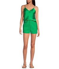 Gianni Bini Lila Flat Front Linen Shorts