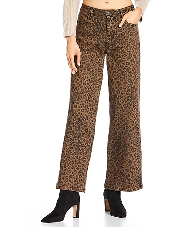 Gianni Bini Lila Leopard Print Denim Jeans