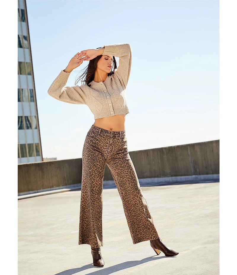 Gianni Bini Lila Leopard Print Denim Jeans