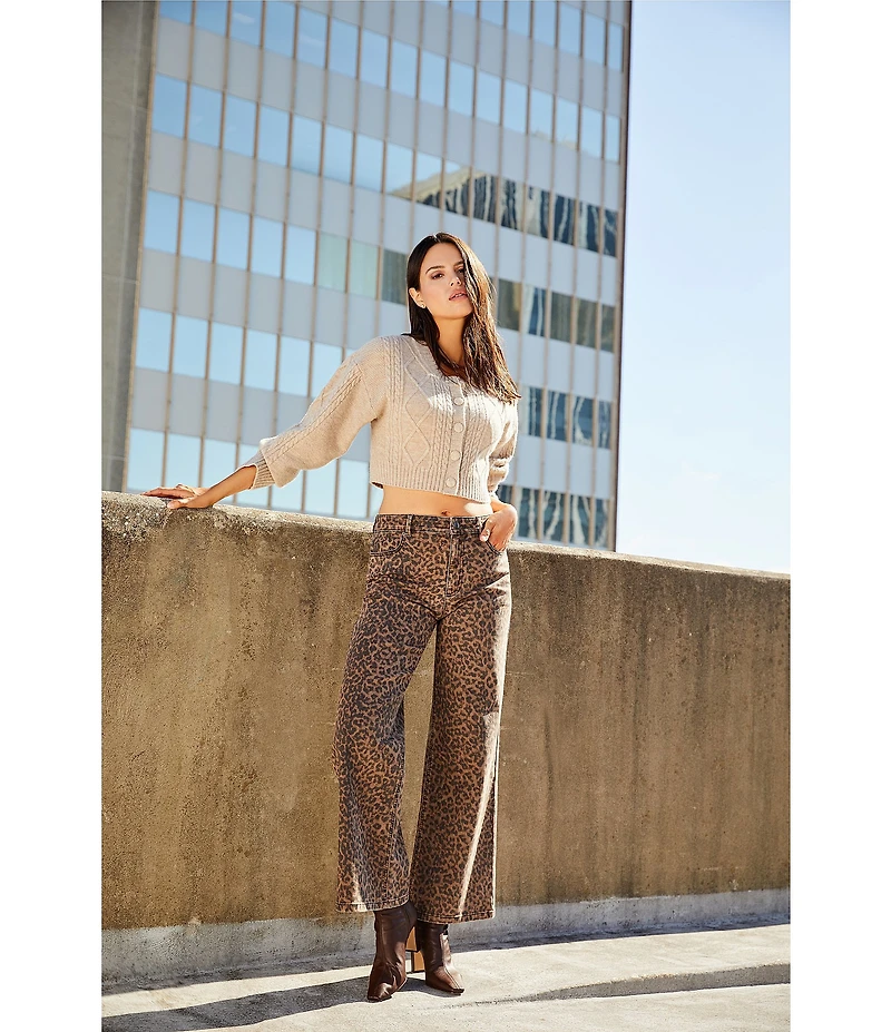 Gianni Bini Lila Leopard Print Denim Jeans
