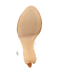 Gianni Bini Lillet Two Satin Clear Rhinestone Platform Dress Sandals