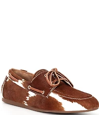 Gianni Bini Lionel Cow Print Haircalf Flat Loafers