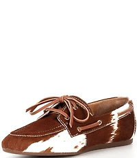 Gianni Bini Lionel Cow Print Haircalf Flat Loafers