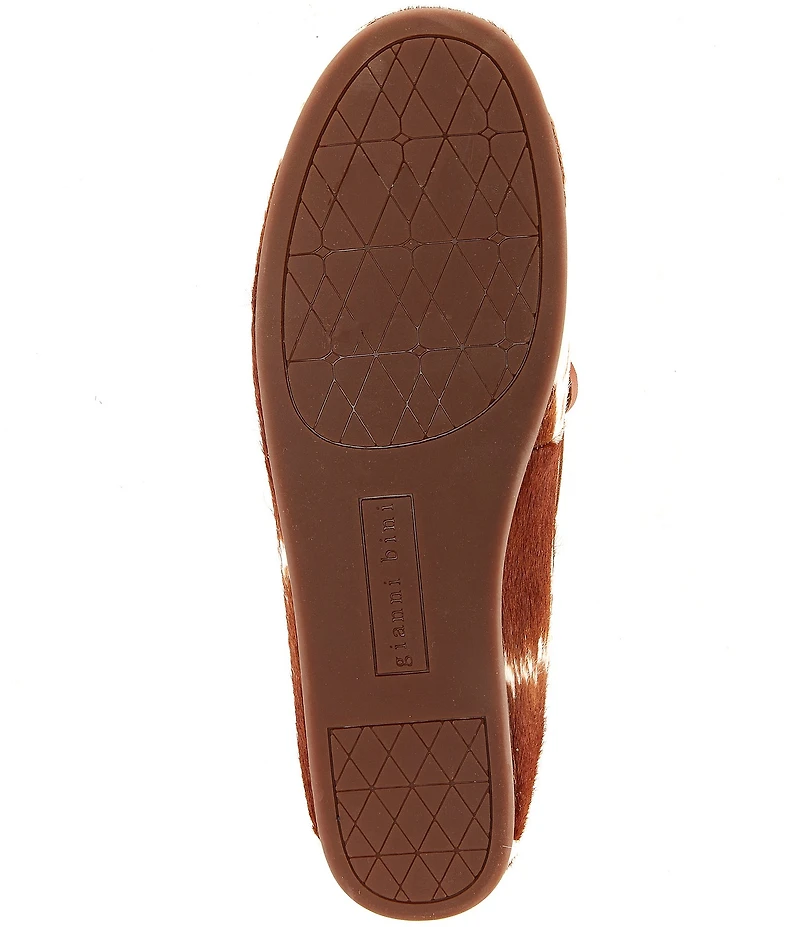 Gianni Bini Lionel Cow Print Haircalf Flat Loafers