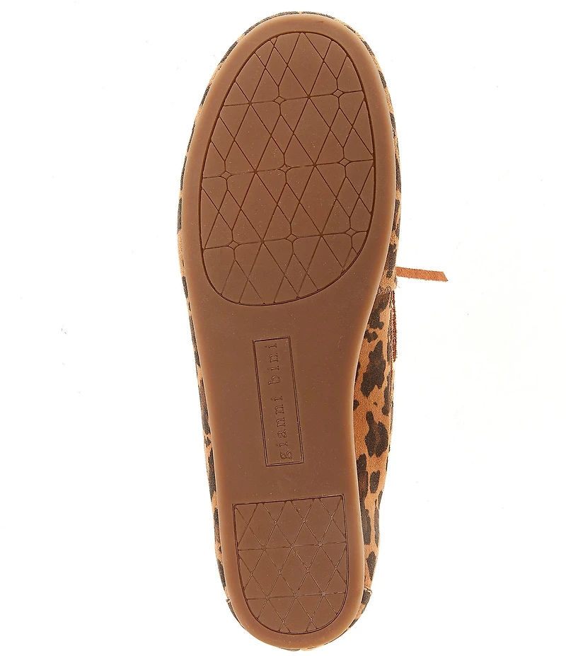 Gianni Bini Lionel Leopard Print Suede Flat Loafers