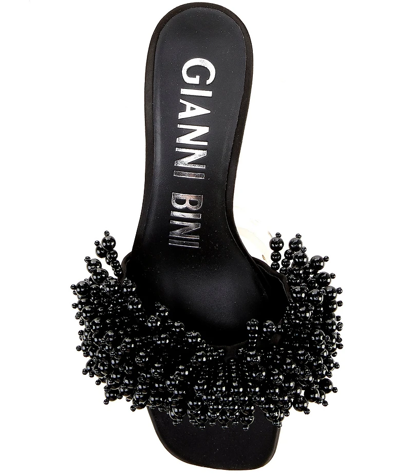 Gianni Bini Lonzo Bead Ornament Square Toe Slide Sandals
