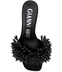 Gianni Bini Lonzo Bead Ornament Square Toe Slide Sandals