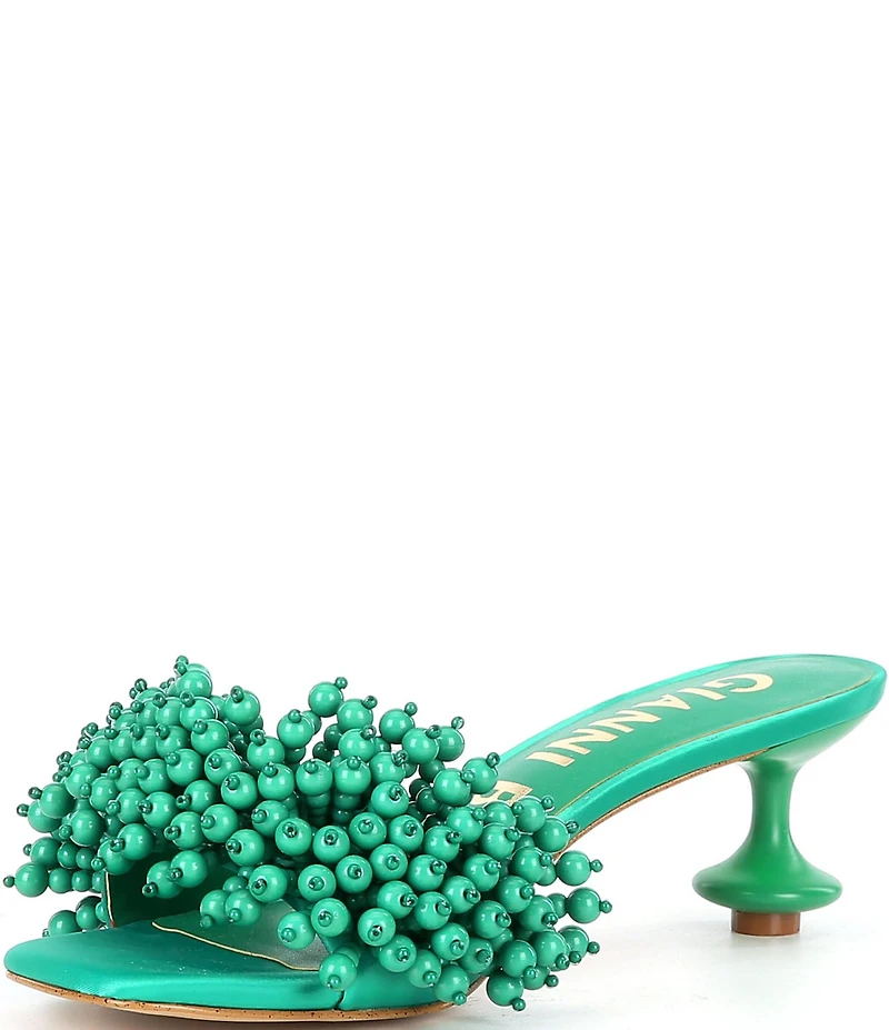 Gianni Bini Lonzo Bead Ornament Square Toe Slide Sandals