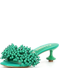 Gianni Bini Lonzo Bead Ornament Square Toe Slide Sandals