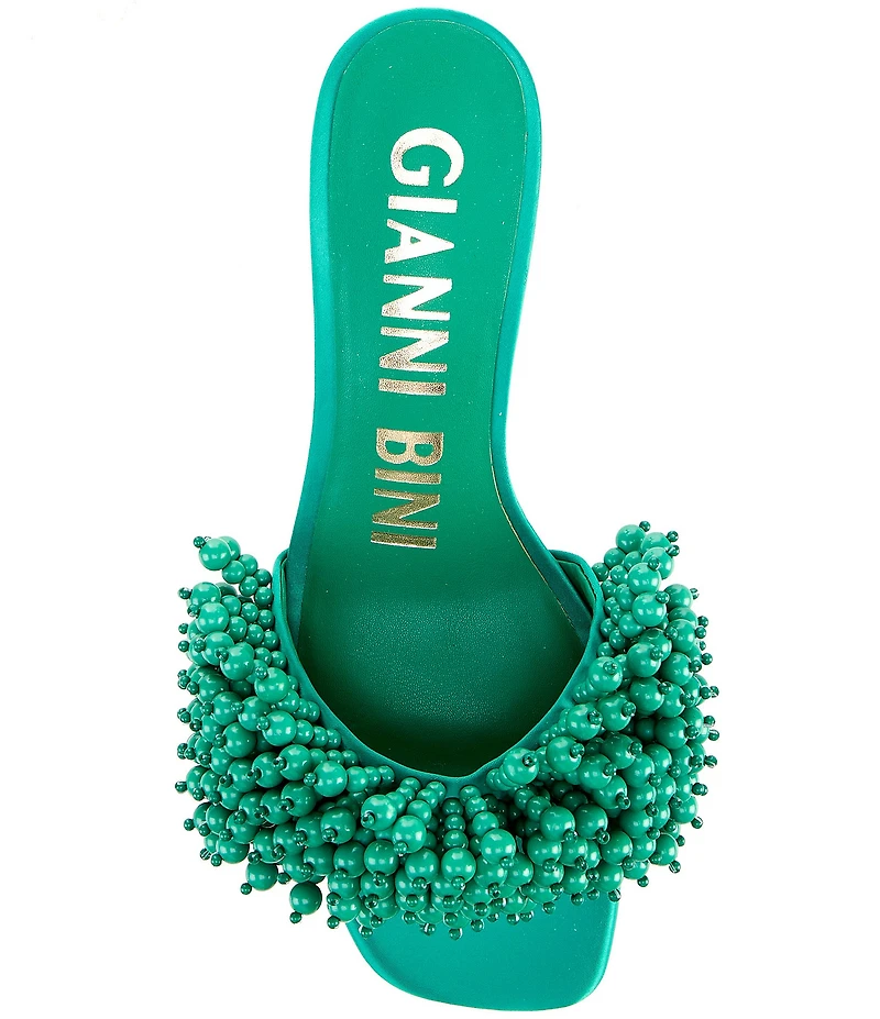Gianni Bini Lonzo Bead Ornament Square Toe Slide Sandals