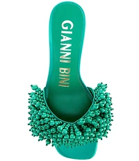 Gianni Bini Lonzo Bead Ornament Square Toe Slide Sandals