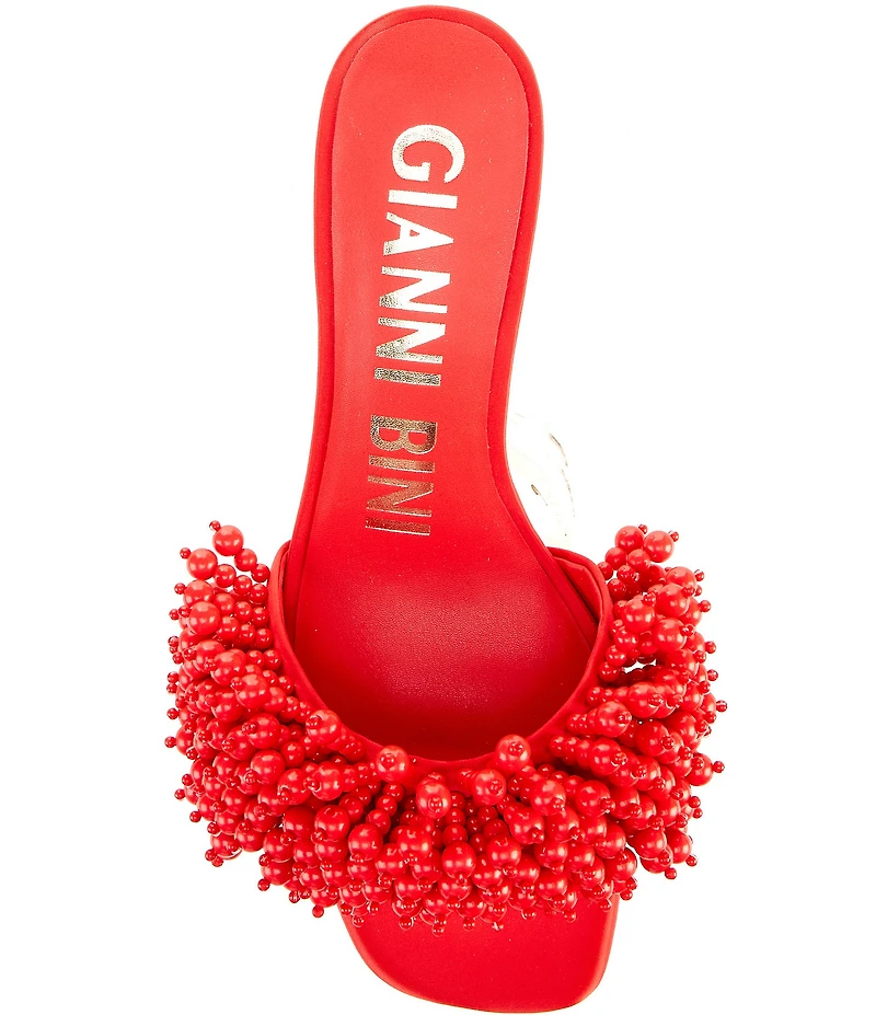 Gianni Bini Lonzo Bead Ornament Square Toe Slide Sandals