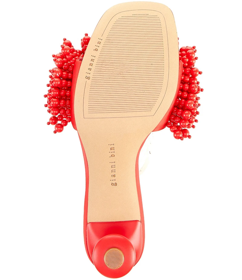 Gianni Bini Lonzo Bead Ornament Square Toe Slide Sandals