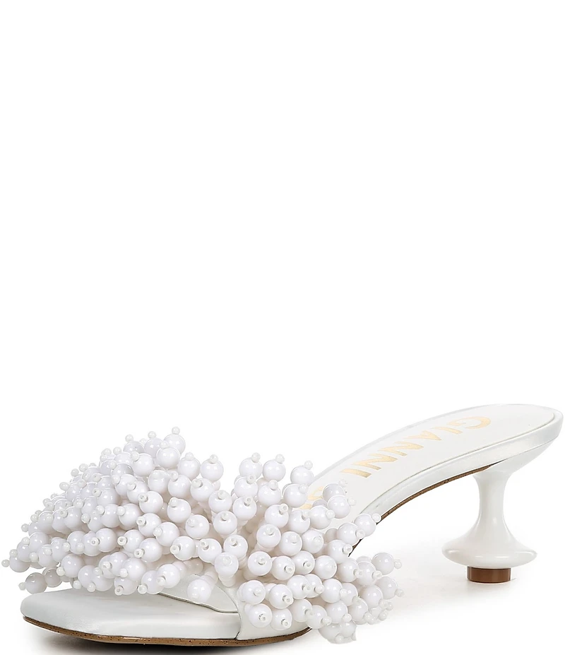 Gianni Bini Lonzo Bead Ornament Square Toe Slide Sandals