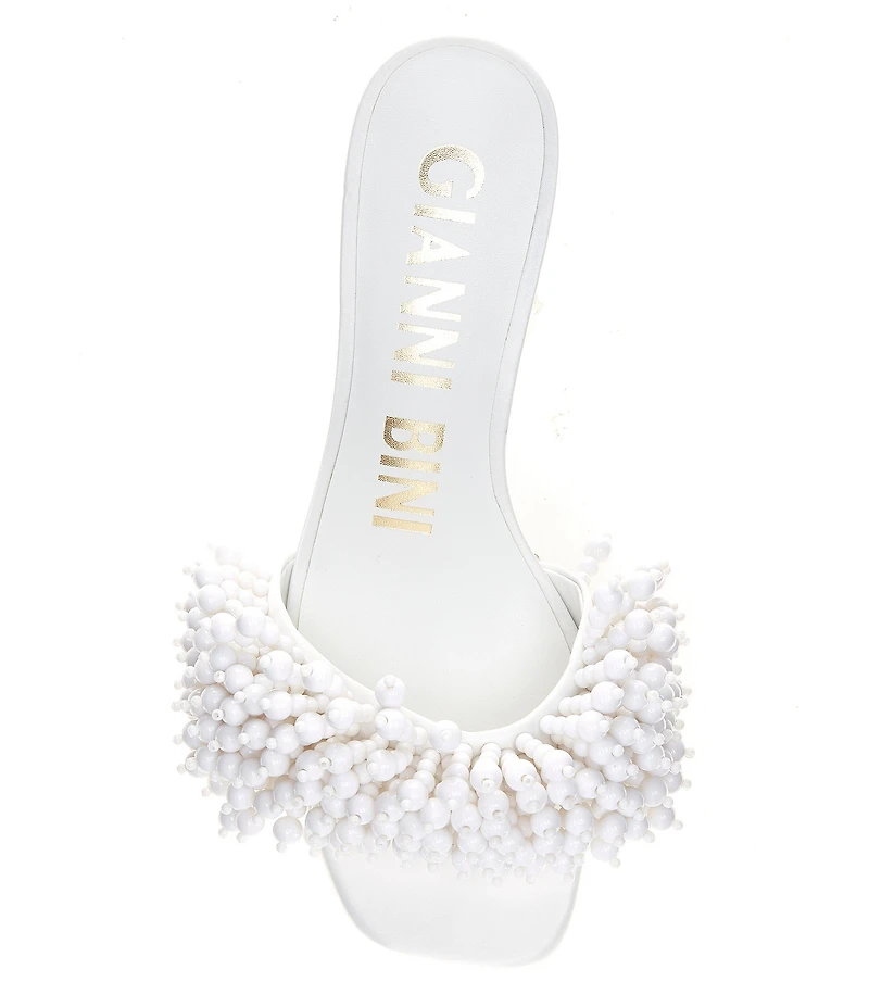 Gianni Bini Lonzo Bead Ornament Square Toe Slide Sandals