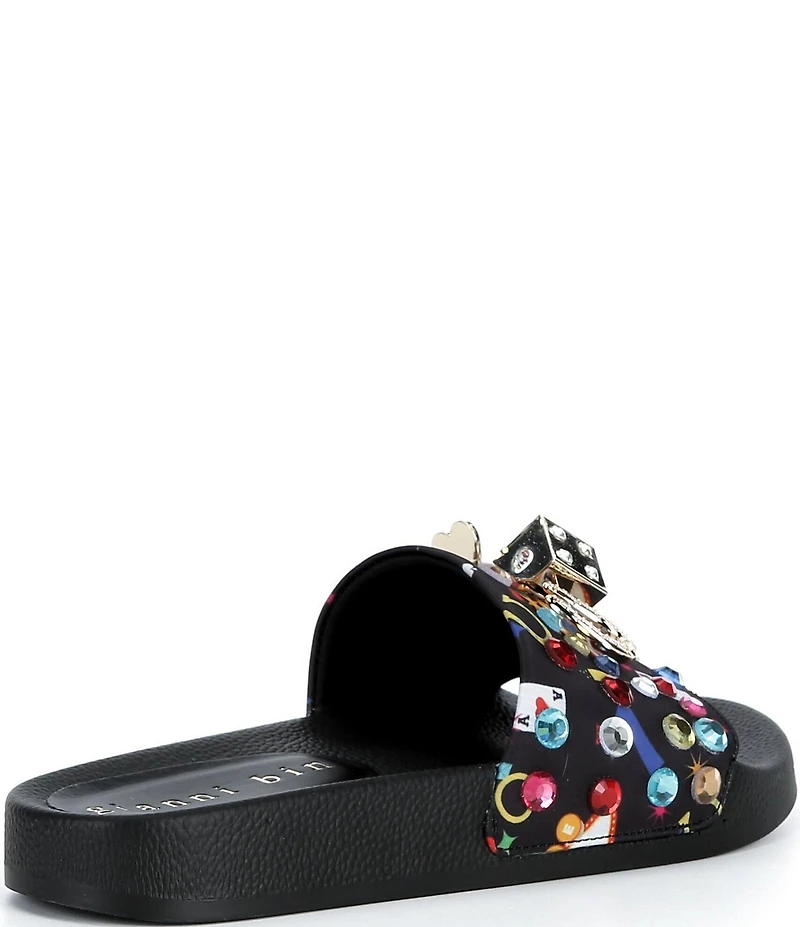Gianni Bini Luckydaze Casino Ornamented Rhinestone Pool Slides