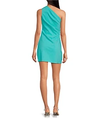 Gianni Bini Mabel One-Shoulder Sleeveless Stretch Crepe Mini Dress