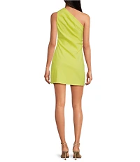 Gianni Bini Mabel One-Shoulder Sleeveless Stretch Crepe Mini Dress