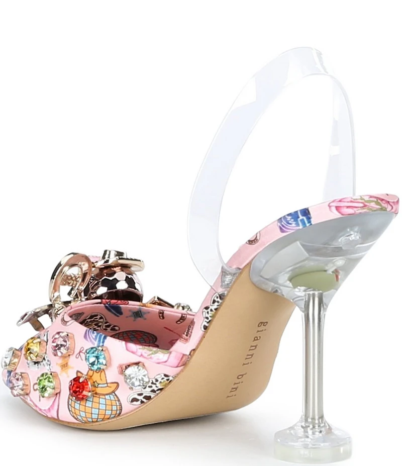 Gianni Bini Maddie Printed Rodeo Ornaments Martini Heel Dress Sandals