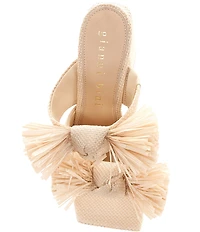 Gianni Bini Maguire Raffia Knotted Fringe Slide Sandals