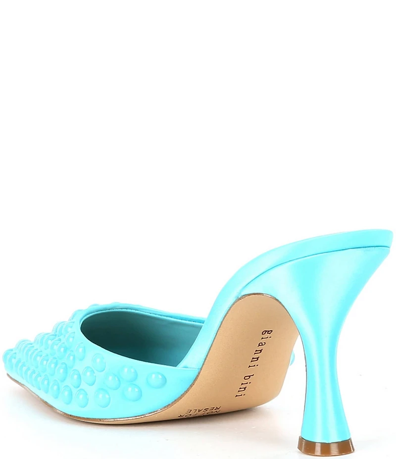 Gianni Bini Malcolm Satin Studded Dress Mules