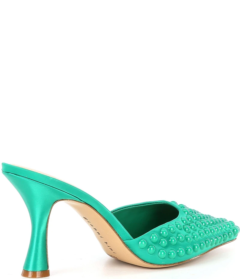 Gianni Bini Malcolm Satin Studded Dress Mules