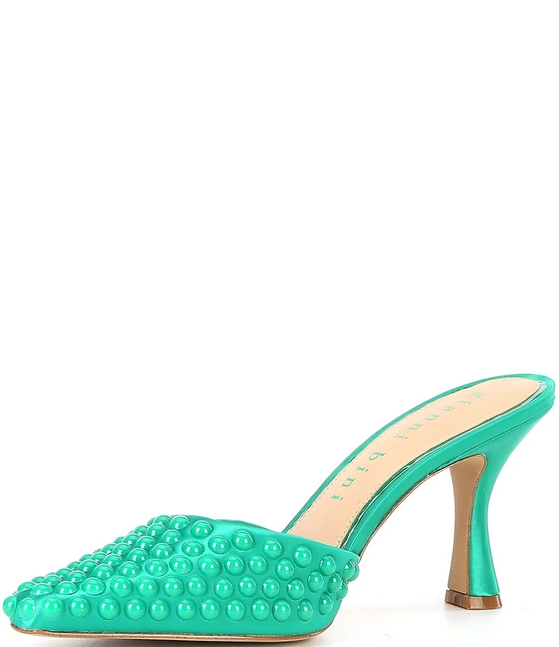Gianni Bini Malcolm Satin Studded Dress Mules
