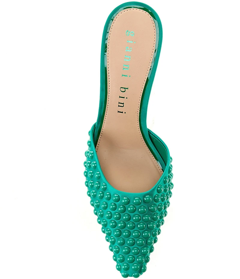 Gianni Bini Malcolm Satin Studded Dress Mules