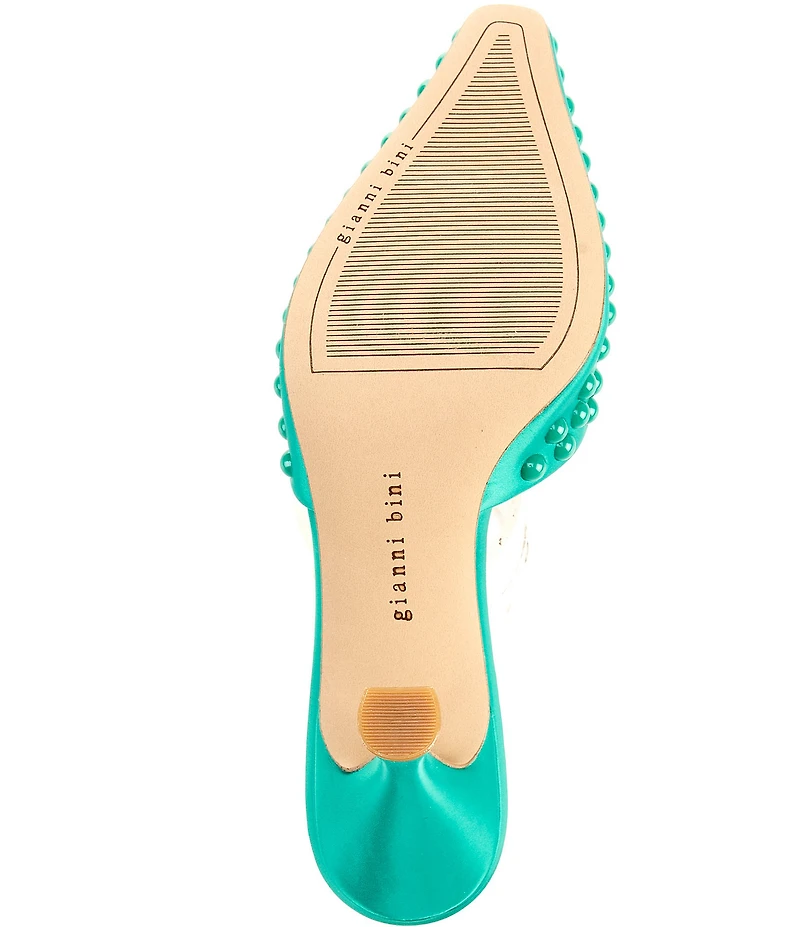 Gianni Bini Malcolm Satin Studded Dress Mules