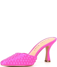 Gianni Bini Malcolm Satin Studded Dress Mules