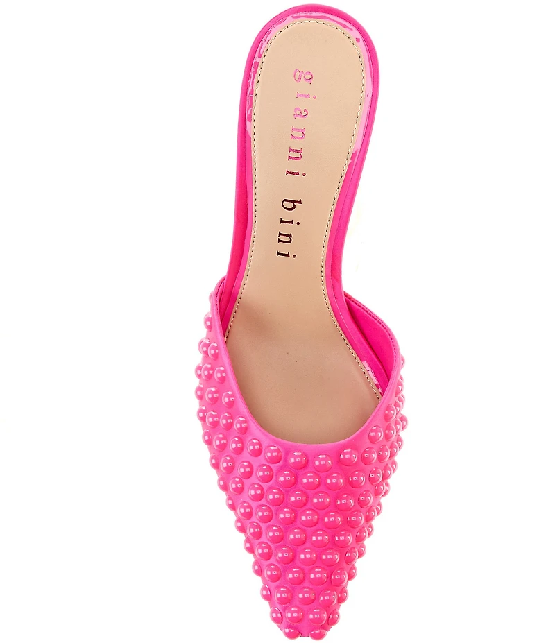 Gianni Bini Malcolm Satin Studded Dress Mules