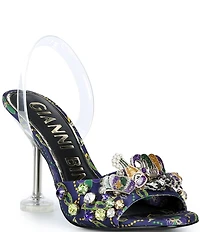 Gianni Bini Mardi Printed Mardi Gras Ornament Martini Heel Dress Sandals