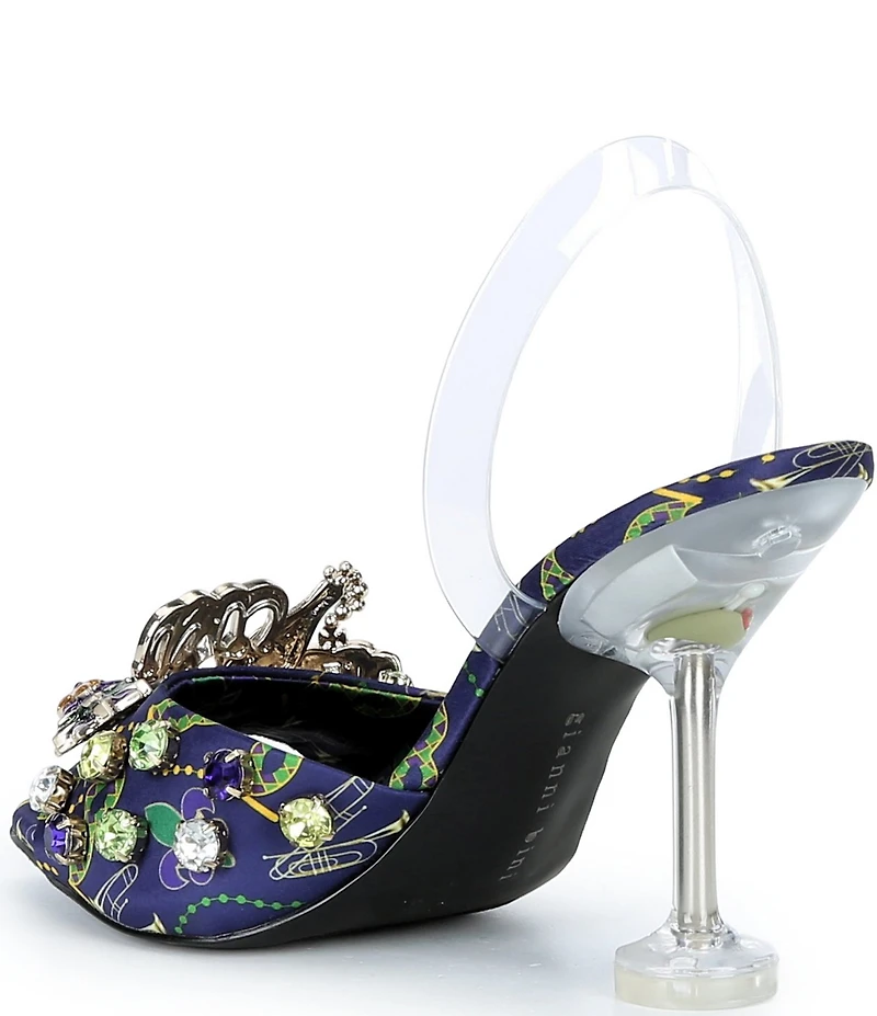 Gianni Bini Mardi Printed Mardi Gras Ornament Martini Heel Dress Sandals