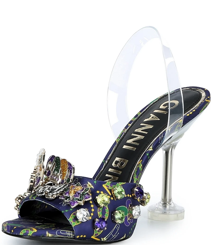 Gianni Bini Mardi Printed Mardi Gras Ornament Martini Heel Dress Sandals